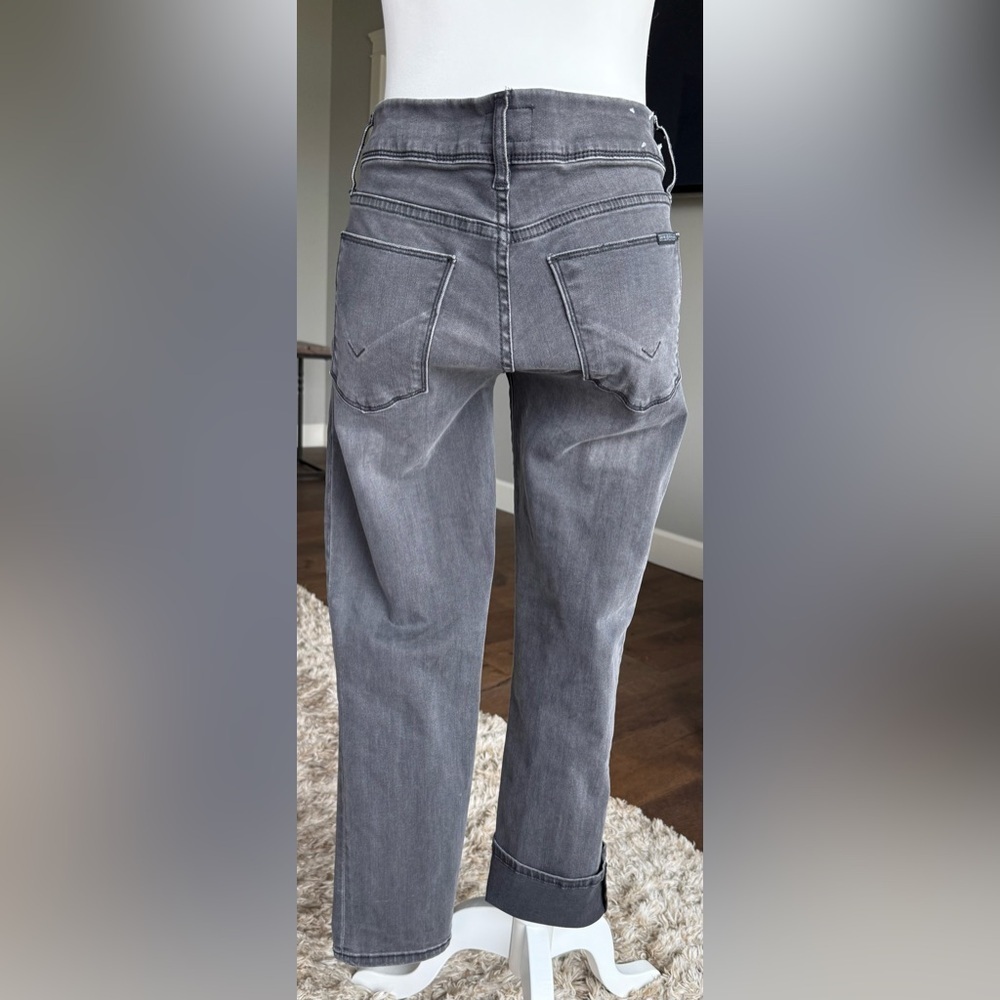 Hudson Ginny Straight Leg Distressed Faded Black Jeans Size 27 - Picture 2 of 11